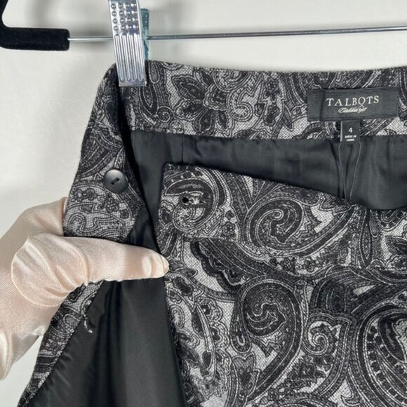 NWT TALBOTS WOOL Blend Paisley Wrap Pencil Lined Knee Length Skirt Size 4 - Picture 11 of 15